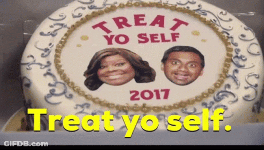 Treat Yo Self Cake Tom Haverford GIF