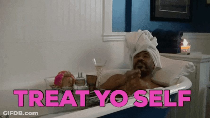 Treat Yo Self Champagne Bathtub GIF