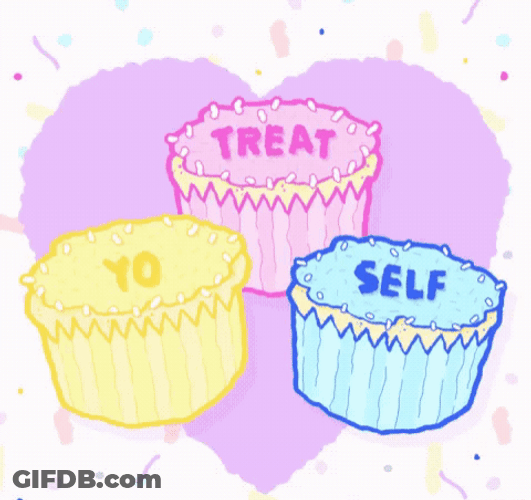 Treat Yo Self Cupcake Kawaii Art GIF