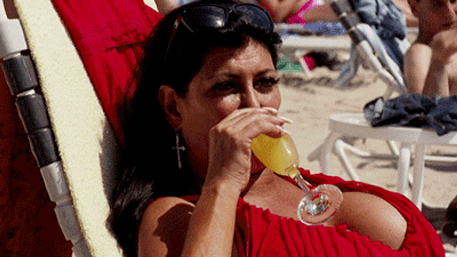 Treat Yo Self Girl Beach Drink GIF