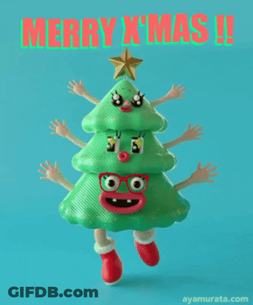 Tree Cartoon Merry Christmas Meme GIF