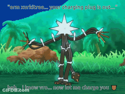 Tree Cartoon Saying Your Charging Plug Is Out GIF
