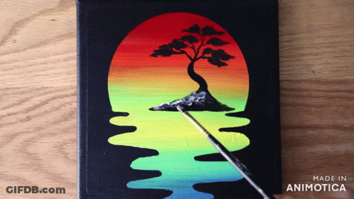 Tree On Small Island Made In Animatica GIF
