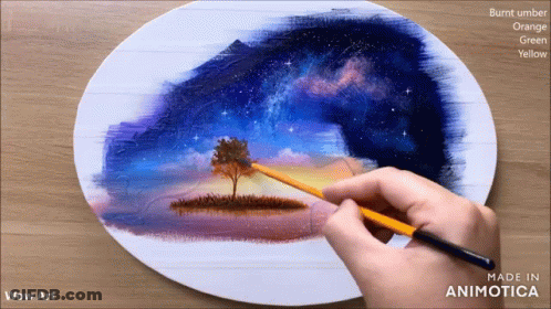 Tree Painting Saying Wow Art GIF