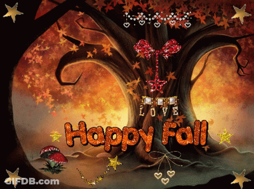 Tree Painting With Happy Fall GIF