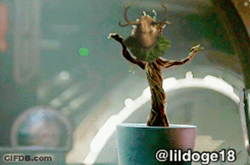 Tree Statue With Deer And @Lildoge18 GIF