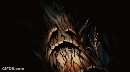 Tree With Face In Dark GIF