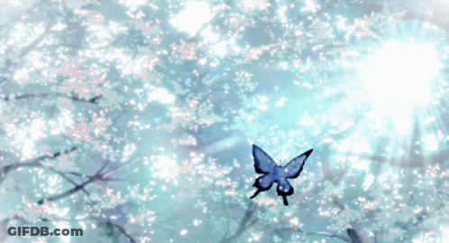 Tree With Flowers And Sun Shining Through GIF