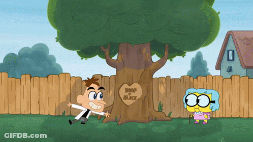 Tree With Heart Saying Doof Alice GIF