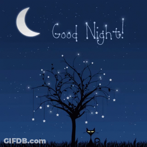 Tree With Stars Saying Good Night GIF