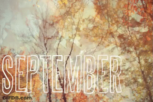 Trees Painting Saying September GIF