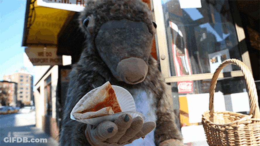 Trembling Rat Holding Pizza GIF