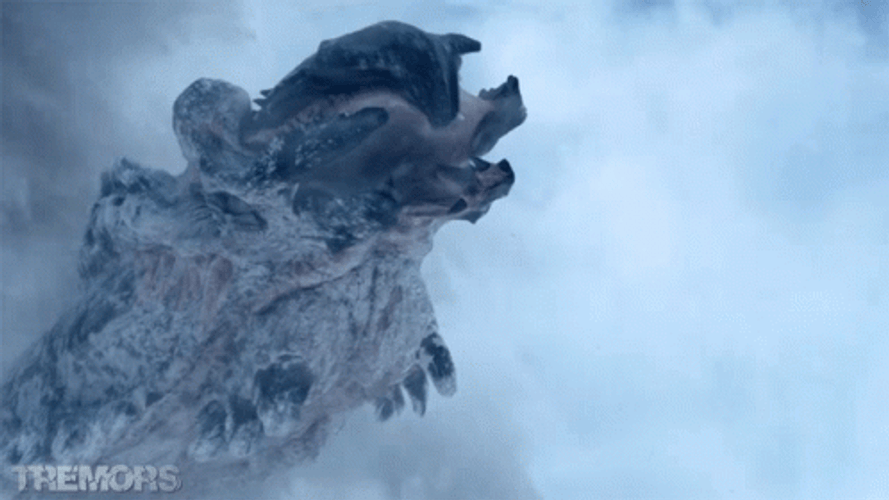 Tremors Arctic Graboid Emerging From Snow GIF