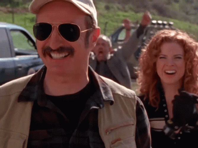 Tremors Burt And Heather Gummer Celebrating GIF