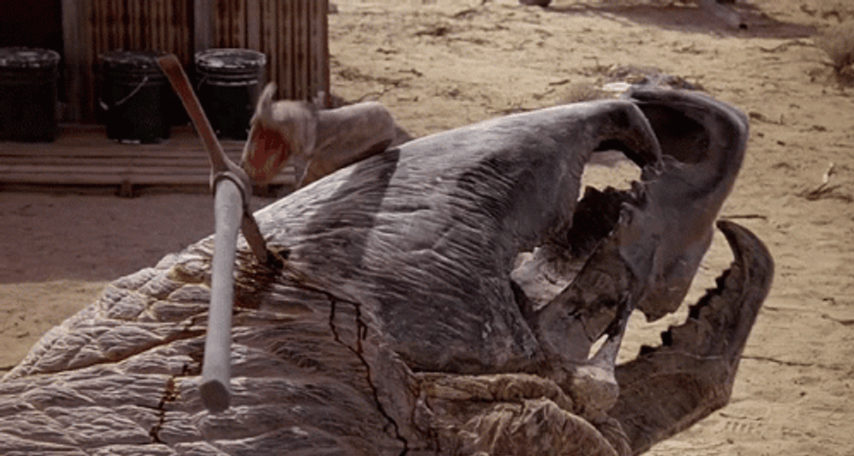 Tremors Graboid Tongue Removing Axe GIF