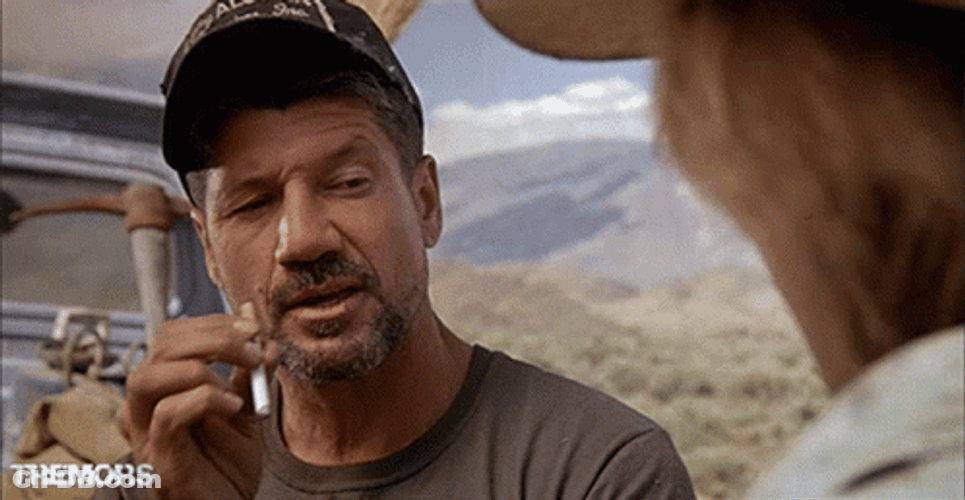 Tremors Thinking Fred Ward Smoking GIF