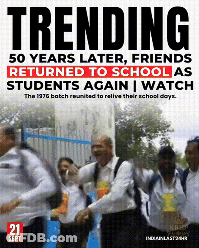 Trending 50 Years Later Friends Returned To School As Students Again GIF