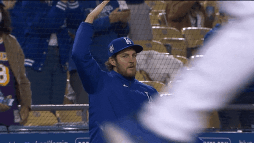 Trevor Bauer Head Pat Dodgers GIF