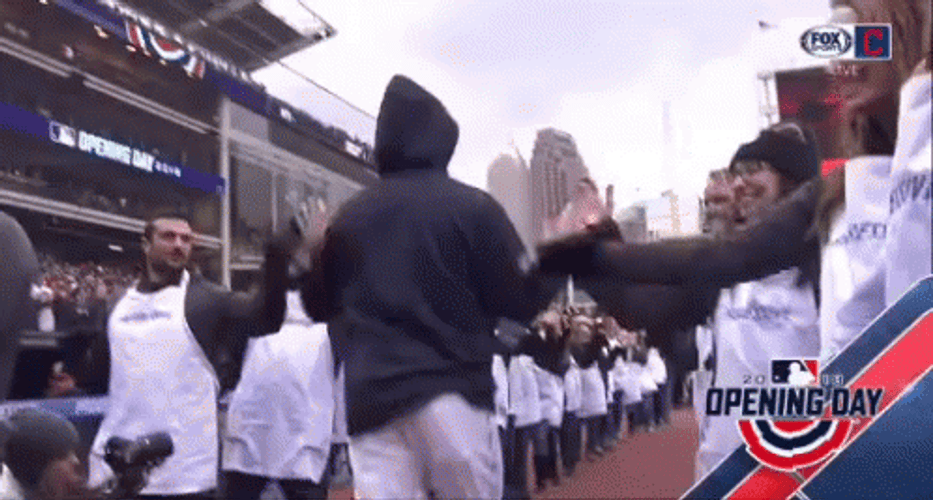 Trevor Bauer High Five Indians GIF