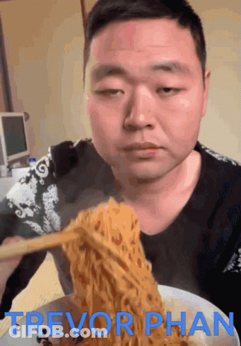 Trevor Phan Eating Noodles With Chopsticks GIF