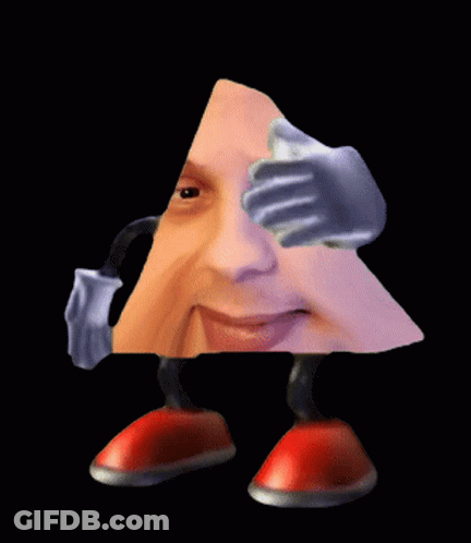 Triangle With Arms Legs And Mans Face GIF