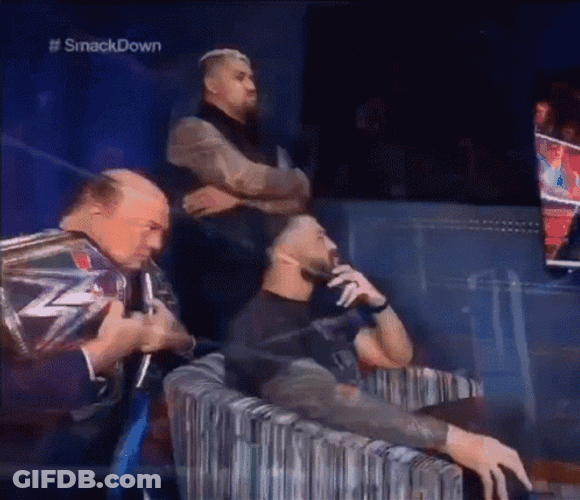 Tribal Chief Roman Reign Sitting And Holding Beard GIF