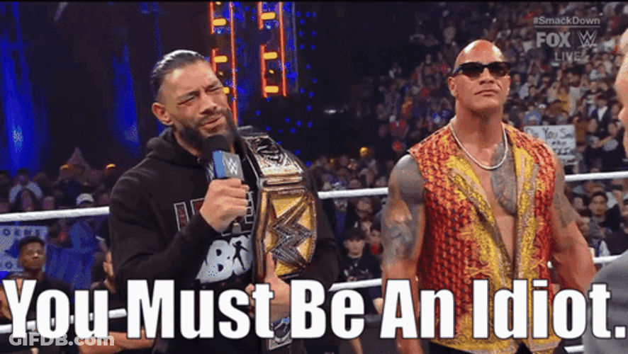Tribal Chief Roman Reigns Saying You Must Be An Idiot GIF