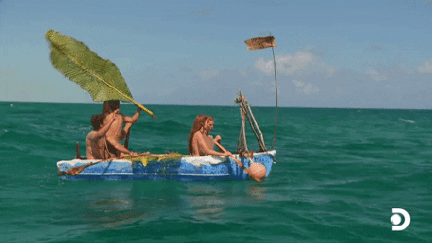 Tribal People Sailing Ship GIF