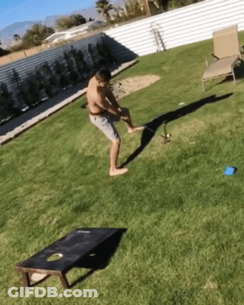 Trick Cornhole Shot Golf GIF