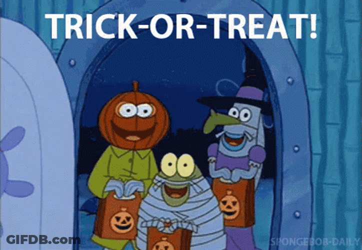 Trick Or Treat Spongebob Squarepants Fishes GIF