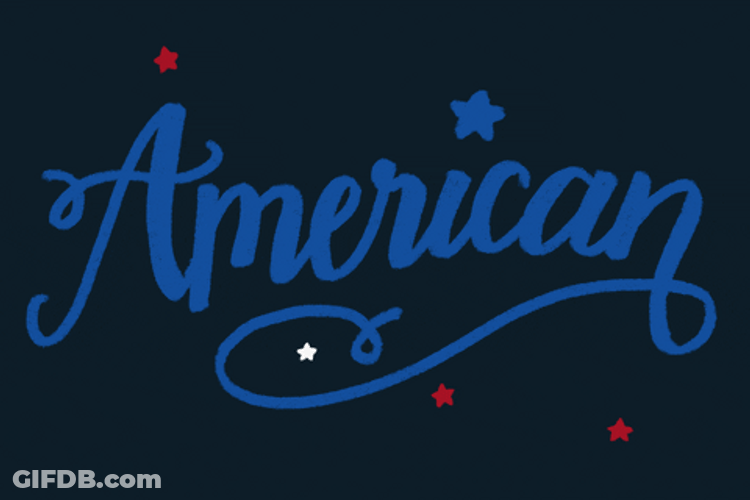 Tricolor American Text Outline GIF