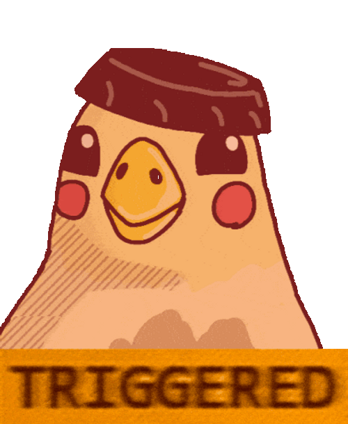 Triggered Chicken With Cap GIF