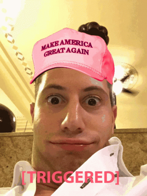Triggered Maga Hat GIF