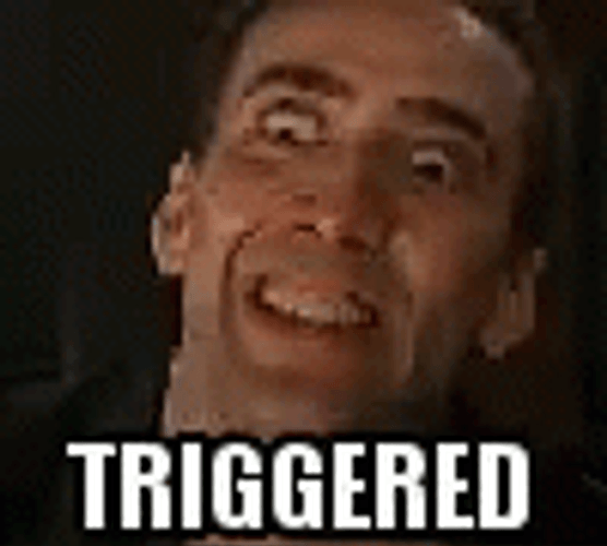 Triggered Nicholas Cage Creepy Face GIF