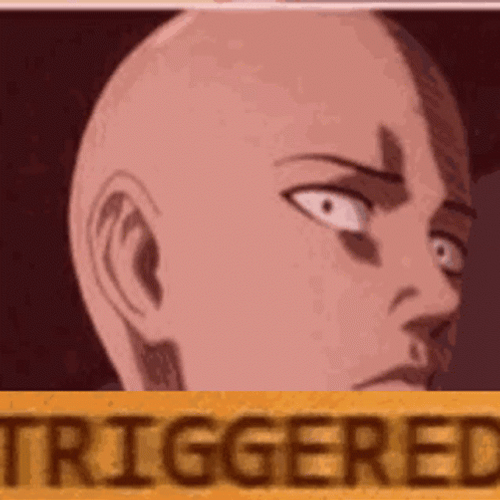 Triggered Saitama Face GIF