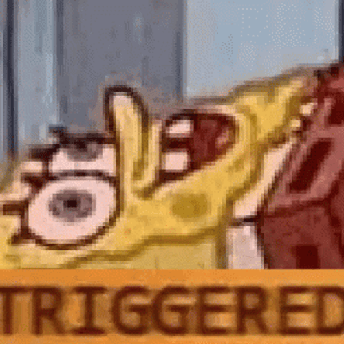 Triggered Spongebob Face GIF