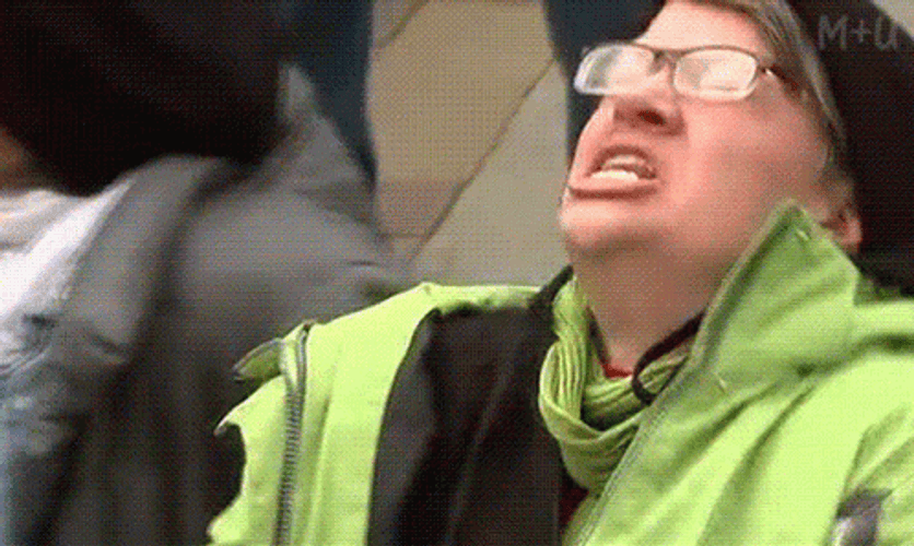 Triggered Woman Shouting Protesters GIF