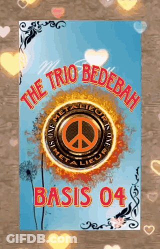 Trio Bedebah Poster With Peace Sign GIF