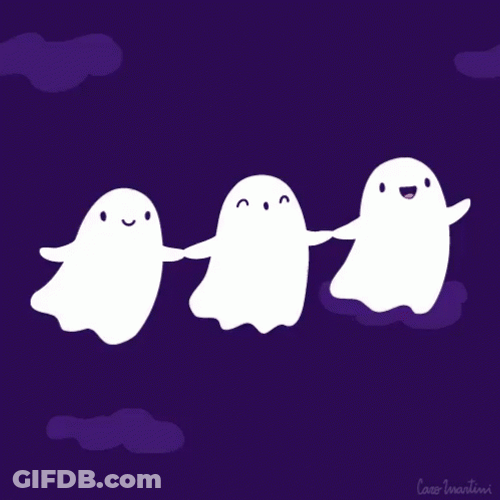 Trio Ghosts Cute Halloween GIF