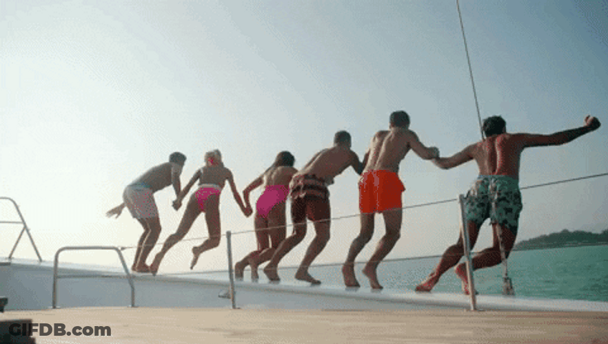 Triple Lindy Dive Together Yacht Party GIF