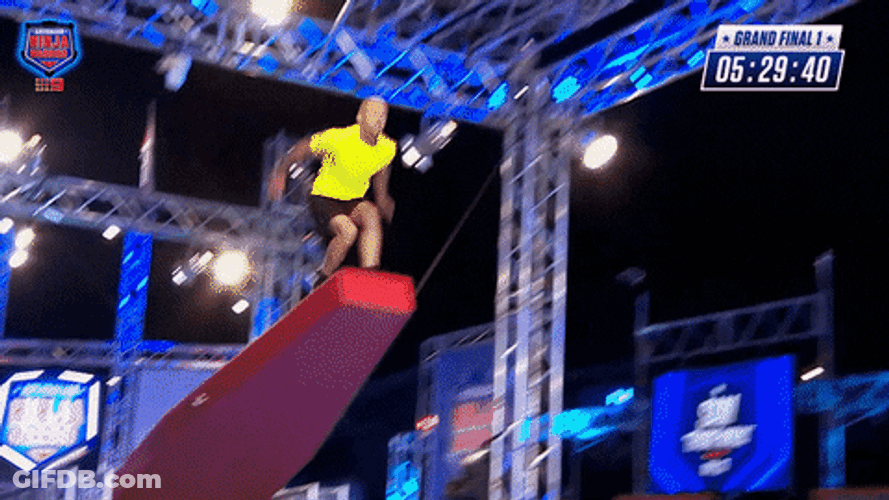 Triple Lindy Face Plant American Ninja Warrior GIF