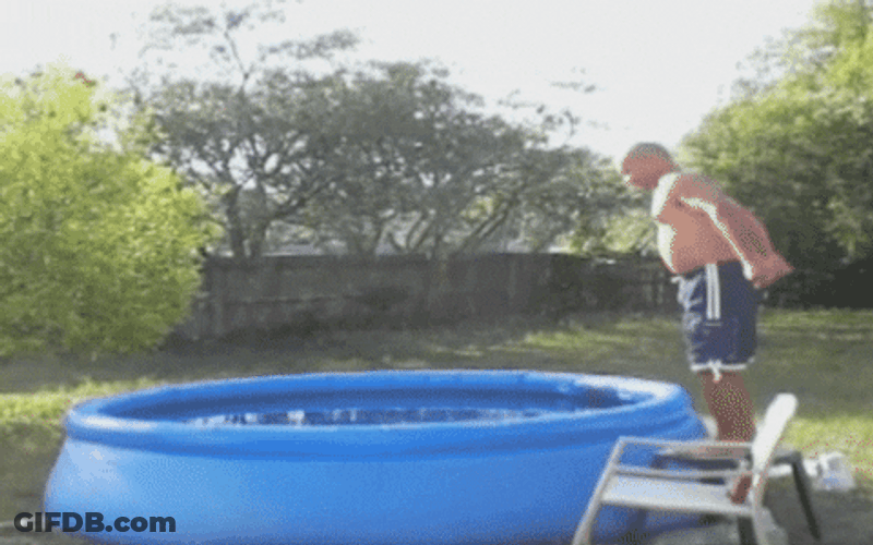 Triple Lindy Funny Pool Dive GIF