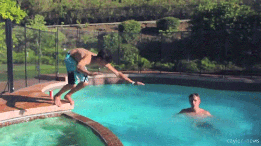 Triple Lindy Pool Dive Kian Lawley GIF