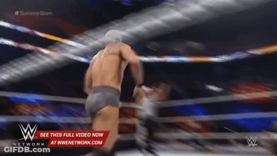 Triple Lindy Ring Dive Claudio Castagnoli WWe GIF