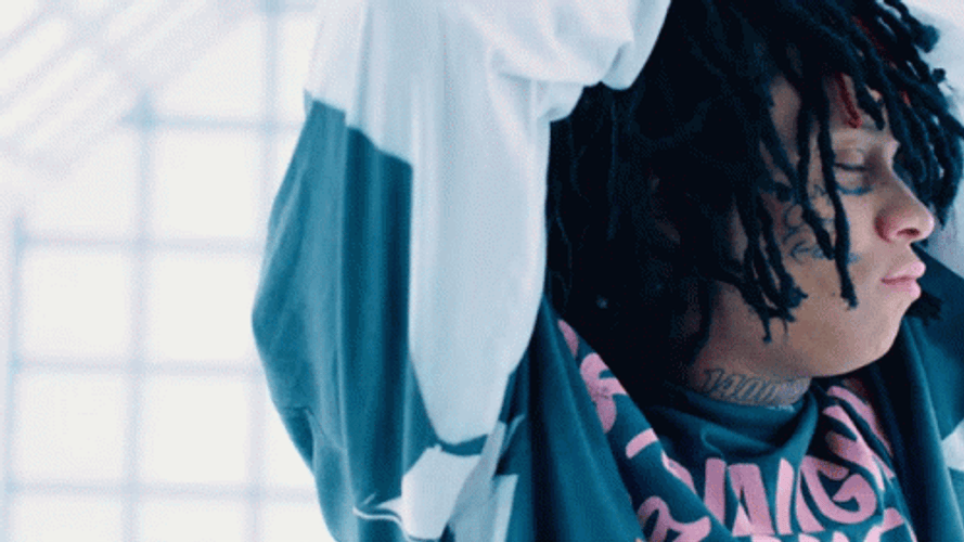Trippie Redd Holding Head GIF