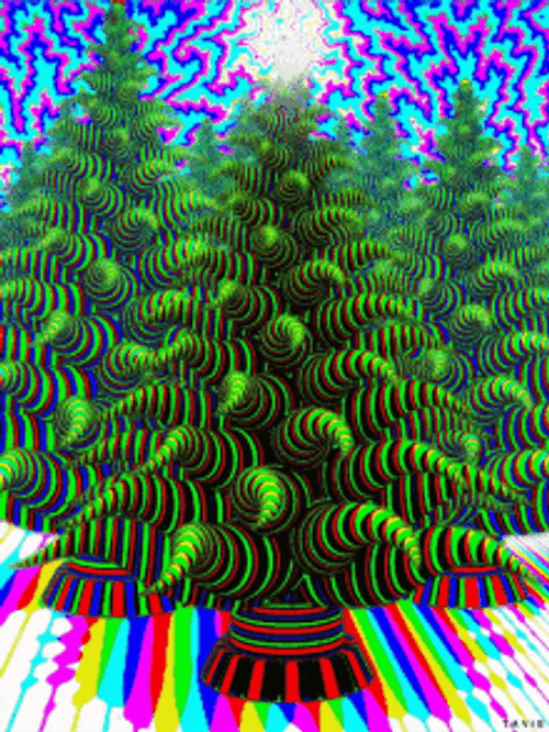 Trippy Christmas Tree GIF