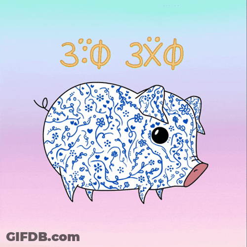 Trippy Cute Doodled Pig Flies GIF