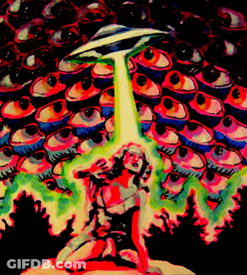 Trippy Dope Girl UFO Eyes GIF
