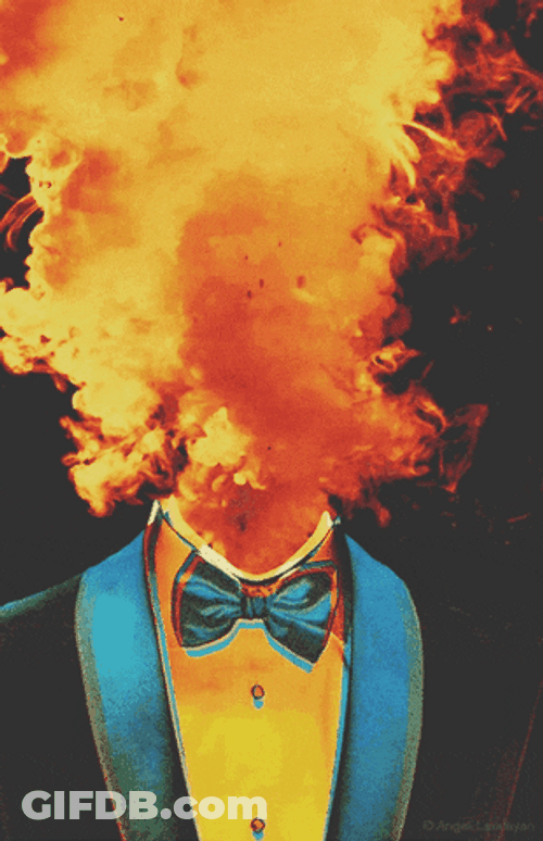 Trippy Dope Head Burning GIF