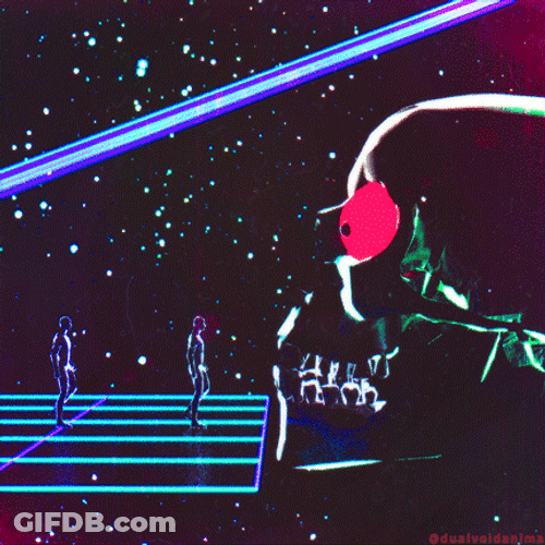 Trippy Dope Skull Swallow GIF
